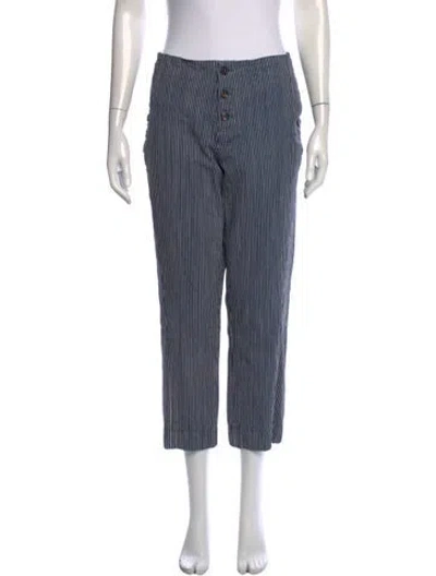 Pre-owned Marni Striped Straight Leg Pants In Blue