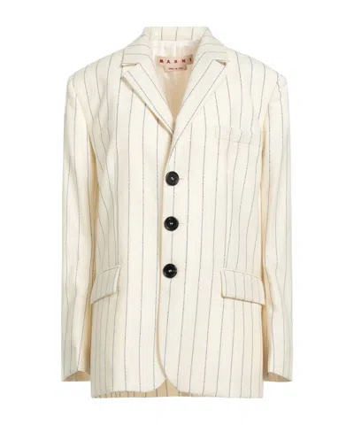 Marni Striped Suit Jacket In Neutral
