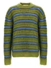 Marni Mens Acid Fuzzy Wuzzy Striped Wool-blend Jumper In Green