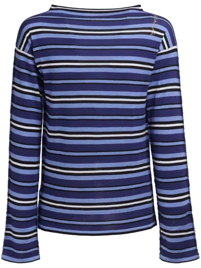 Marni Striped Sweater In Blue