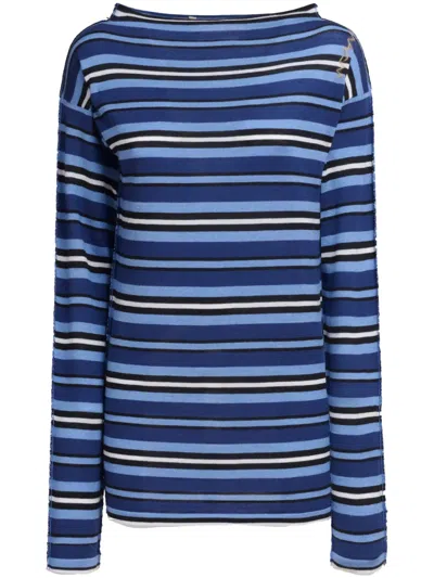 Marni Striped Sweater In Blue