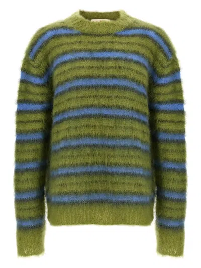 Marni Striped Sweater In Green