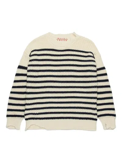 Marni Kids' Striped Sweater In Nude