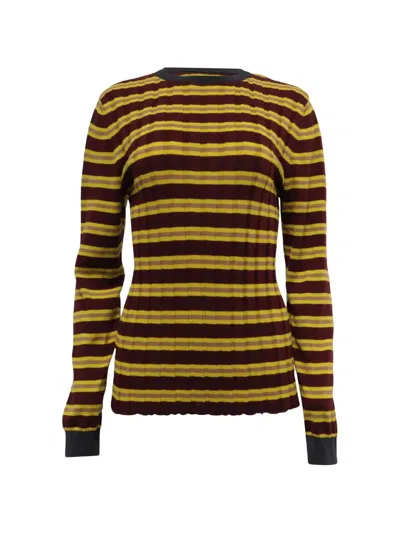 Pre-owned Marni Striped Sweater In Red