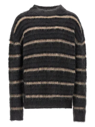 MARNI STRIPED SWEATER SWEATERS AND CARDIGANS GRAY