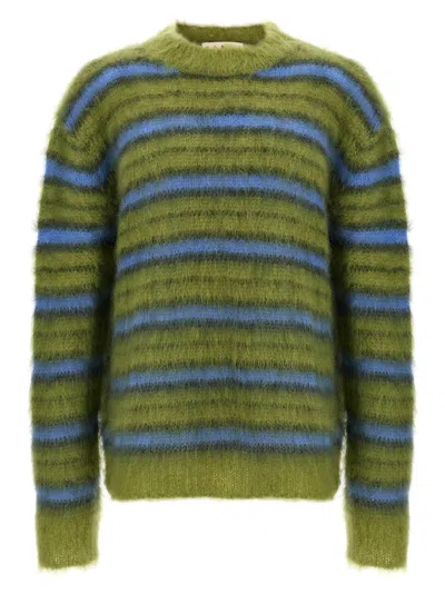 Marni Striped Jumper Jumpers And Cardigans Multicolor In Green
