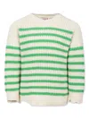 Marni Striped Sweater In Weiss