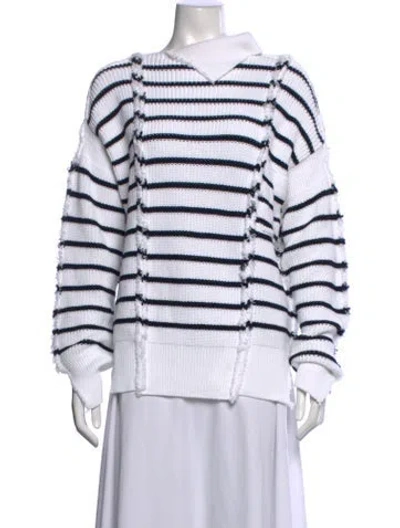 Pre-owned Marni Striped Sweater In White