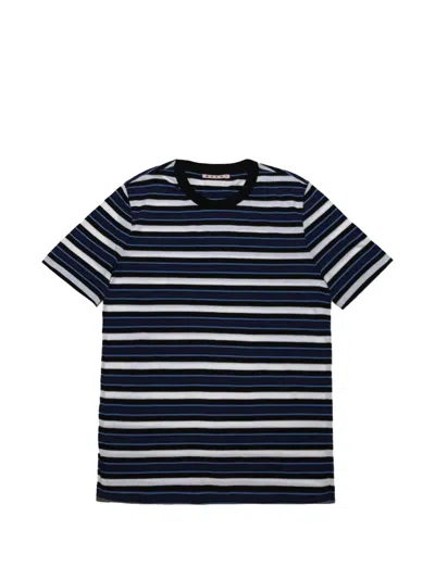 Marni Striped T-shirt In Blue