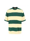 Marni Green And Yellow Maxi-stripe Cotton T-shirt In Yellow