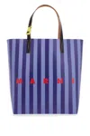 Marni Striped Tribeca Tote Bag In Opal/estateblue (blue)