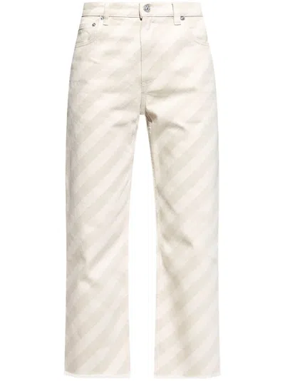 Marni Striped Trousers In White