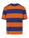 Marni Crew Neck Striped Short Sleeve T Shirt In Multi
