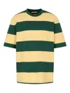 Marni Green And Yellow Maxi-stripe Cotton T-shirt In Multi