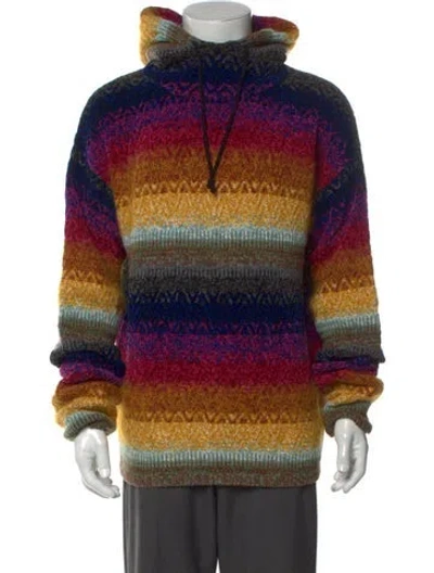 Pre-owned Marni Striped Turtleneck Pullover In Yellow