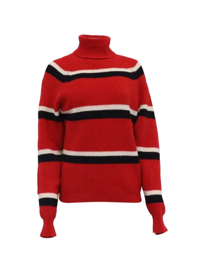 Pre-owned Marni Striped Turtleneck Sweater In Red