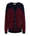 Marni Destroyed Effect Striped Cardigan In Black