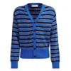 Marni Striped Wool And Mohair Cardigan In Blue