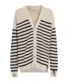 Marni Striped V-neck Cardigan In Nude