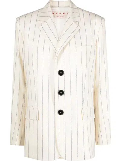 MARNI STRIPED VIRGIN-WOOL BLAZER
