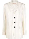 Marni Striped Virgin-wool Blazer In White