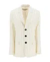 Marni Hip-lenght Single Breasted Buttoned Jacket In White