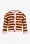 Marni Cropped Cardigan With Playful Stripe Pattern In Multicolor
