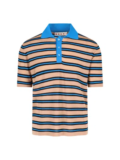 Marni Striped Virgin Wool Polo Shirt