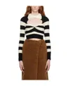 Marni Striped Virgin-wool Top In Brown