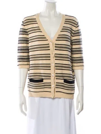 Pre-owned Marni Striped V-neck Sweater In Neutral