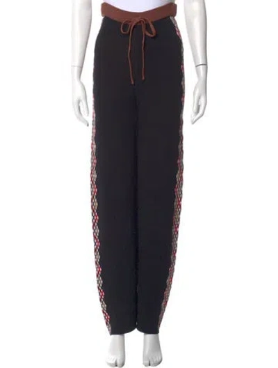 Pre-owned Marni Striped Wide Leg Pants In Black