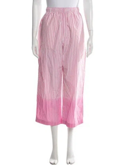 Pre-owned Marni Striped Wide Leg Pants In Pink