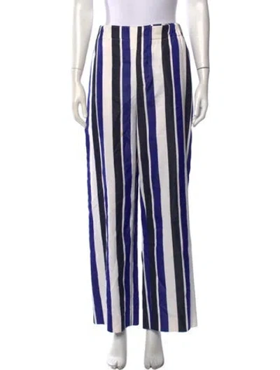 Pre-owned Marni Striped Wide Leg Pants In White