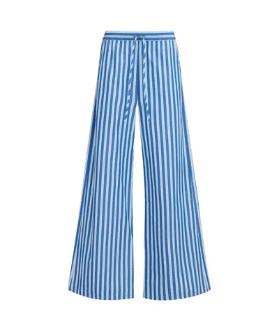 Marni Striped Wide-leg Trousers In Blue