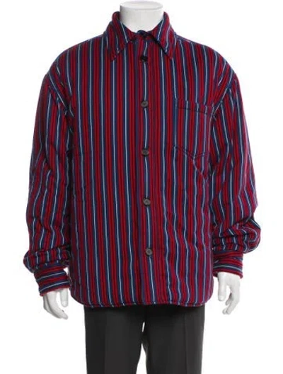 Pre-owned Marni Striped Windbreaker In Red