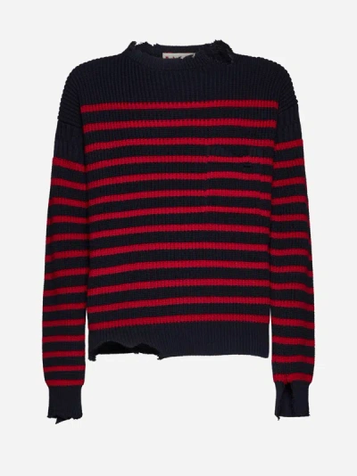 Marni Sweater In Red,navy Blue