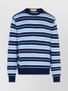 Marni Blue Virgin Wool Blend Sweatshirt Men In Blue