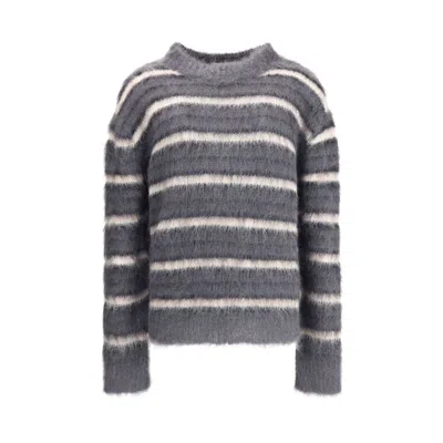 MARNI STRIPED WOOL MOHAIR SWEATER