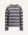 Marni Striped Wool Mohair Sweater In Gray