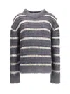 Marni Striped Wool Mohair Sweater In White