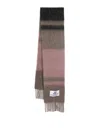 Marni Logo Patch Wool Blend Scarf In Pink