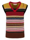Marni Striped Wool Vest In Multi