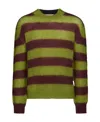 Marni Round Neck Long-sleeved Sweater In Green