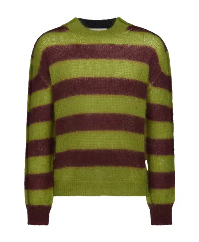 MARNI MARNI STRIPED CREWNECK KNITTED JUMPER