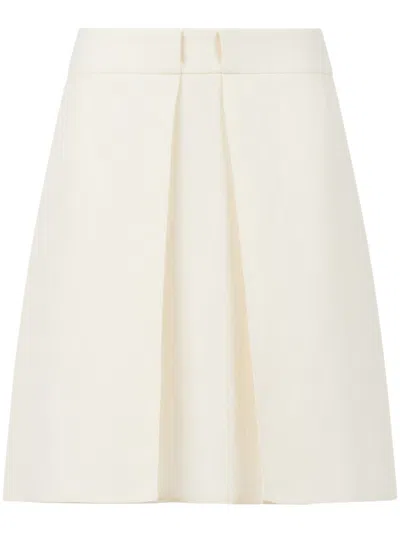Marni Structured A-line Mini Skirt In Creamy Ovine Leather In Neutral