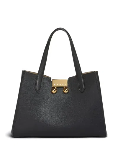 Marni Structured Black Calf Leather Handbag