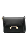 Marni Black Leather Trunkaroo Medium Shoulder Bag In Black