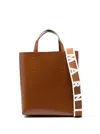 Marni Structured Brown Calf Leather Shoulder Bag In Brown