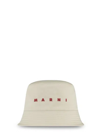 Marni Structured Bucket Hat With Wide Brim In Gray