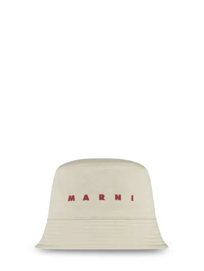 Marni Structured Bucket Hat With Wide Brim In Gray